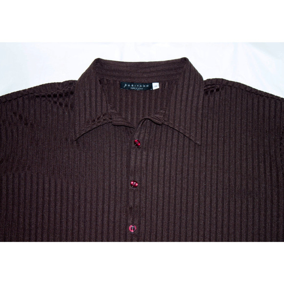 Positano‎ Men's Short Sleeve Button Front Textured Shirt Size 1X - Picture 2 of 6